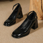 Celeste | Patent Strap Heels
